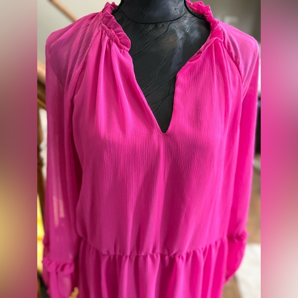 Vince Camuto Pink Tiered Babydoll Dress NWT Size Large - Picture 4 of 7